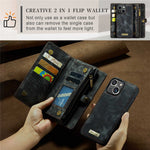 CASEME 008 Series Stødabsorberende Aftagelig 2-i-1 Multifunktions TPU + PU-læder Telefon Pung Stativ Cover til iPhone 13 6.1 tommer
