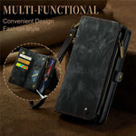 CASEME 008 Series Stødabsorberende Aftagelig 2-i-1 Multifunktions TPU + PU-læder Telefon Pung Stativ Cover til iPhone 13 6.1 tommer