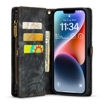 CASEME 008 Series Stødabsorberende Aftagelig 2-i-1 Multifunktions TPU + PU-læder Telefon Pung Stativ Cover til iPhone 13 6.1 tommer