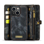 CASEME 008 Series Stødabsorberende Aftagelig 2-i-1 Multifunktions TPU + PU-læder Telefon Pung Stativ Cover til iPhone 13 6.1 tommer