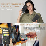 CASEME 008 Series Stødabsorberende Aftagelig 2-i-1 Multifunktions TPU + PU-læder Telefon Pung Stativ Cover til iPhone 13 6.1 tommer