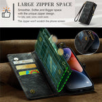 CASEME 008 Series Stødabsorberende Aftagelig 2-i-1 Multifunktions TPU + PU-læder Telefon Pung Stativ Cover til iPhone 13 6.1 tommer