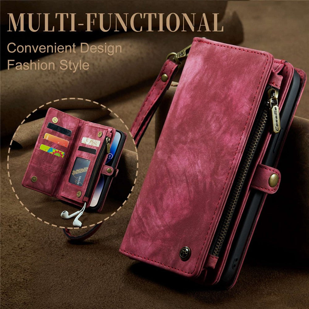 CASEME 008 Series Shock-Absorbed Detachable 2-in-1 Multi-function TPU + PU Leather Phone Wallet Stand Shell for iPhone 13 Pro Max 6.7 inch