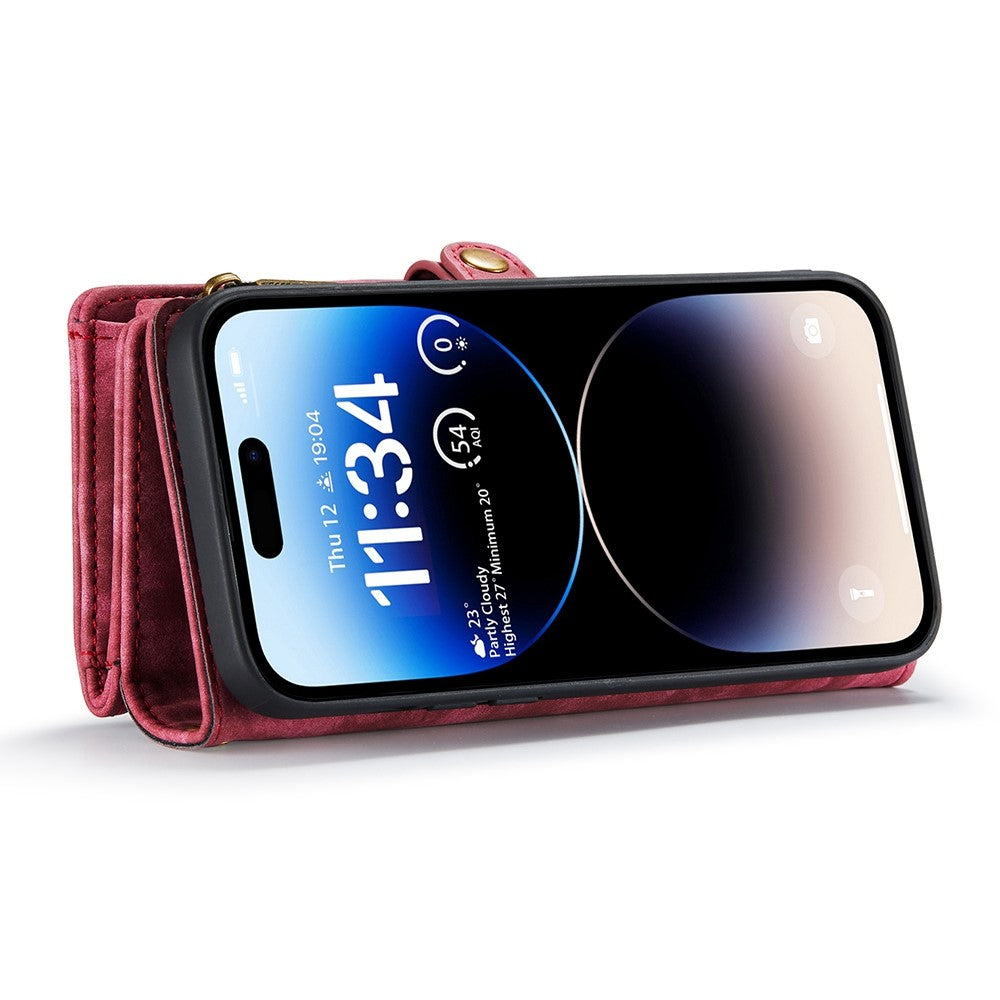 CASEME 008 Series Shock-Absorbed Detachable 2-in-1 Multi-function TPU + PU Leather Phone Wallet Stand Shell for iPhone 13 Pro Max 6.7 inch