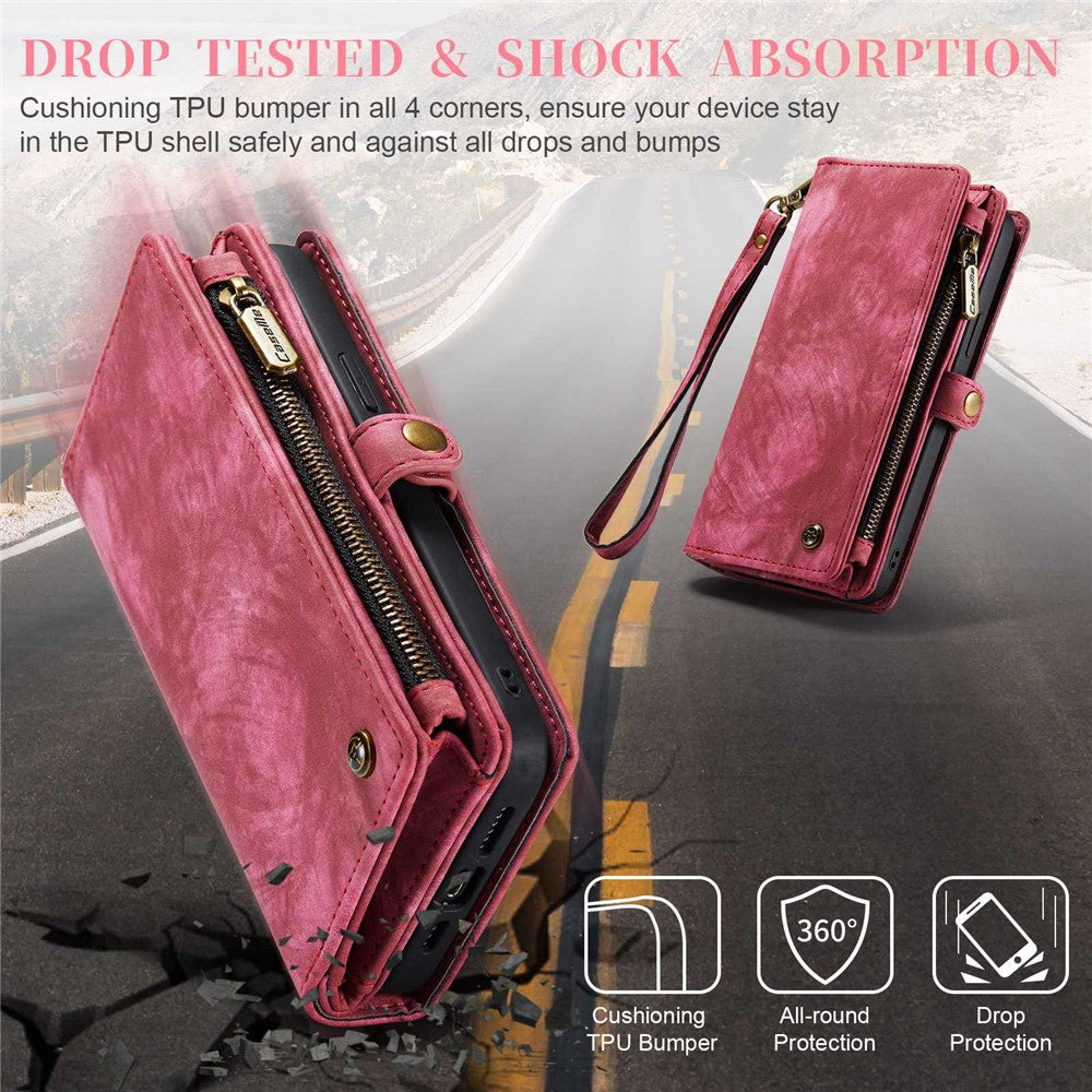 CASEME 008 Series Shock-Absorbed Detachable 2-in-1 Multi-function TPU + PU Leather Phone Wallet Stand Shell for iPhone 13 Pro Max 6.7 inch