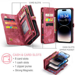 CASEME 008 Series Shock-Absorbed Detachable 2-in-1 Multi-function TPU + PU Leather Phone Wallet Stand Shell for iPhone 13 Pro Max 6.7 inch