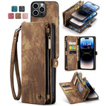 CASEME 008 Series Shock-Absorbed Detachable 2-in-1 Multi-function TPU + PU Leather Phone Wallet Stand Shell for iPhone 13 Pro Max 6.7 inch