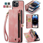CASEME 008-serien Stötdämpande Avtagbart 2-i-1 Multifunktionellt TPU + PU-läder mobilplånboksfodral för iPhone 13 Pro Max 6,7 tum