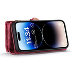 CASEME 008 Series for iPhone 13 Pro 6.1 inch Anti-scratch Phone Wallet Case TPU + PU Leather 2-in-1 Phone Cover Stand