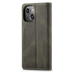 AUTSPACE A01 Series Premium Retro Mat PU Læder Pung Flip Stand Cover med RFID Blokeringsfunktion til iPhone 13 mini 5.4 tommer