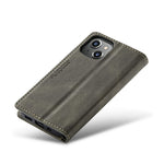 AUTSPACE A01 Series Premium Retro Mat PU Læder Pung Flip Stand Cover med RFID Blokeringsfunktion til iPhone 13 mini 5.4 tommer