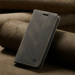 AUTSPACE A01 Series Premium Retro Mat PU Læder Pung Flip Stand Cover med RFID Blokeringsfunktion til iPhone 13 mini 5.4 tommer