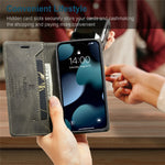AUTSPACE A01 Series Premium Retro Mat PU Læder Pung Flip Stand Cover med RFID Blokeringsfunktion til iPhone 13 mini 5.4 tommer