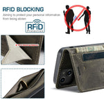 AUTSPACE A01 Series Premium Retro Mat PU Læder Pung Flip Stand Cover med RFID Blokeringsfunktion til iPhone 13 mini 5.4 tommer