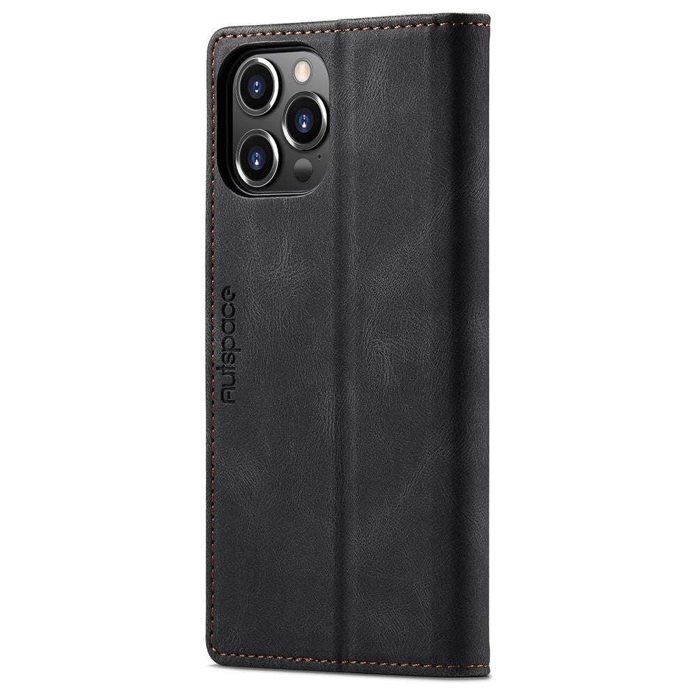 AUTSPACE A01 Series Retro Matte Leather Wallet Case with RFID Blocking Stand Flip Magnetic Cover for iPhone 13 Pro Max 6.7 inch