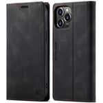 AUTSPACE A01-serien retro mat læderpung-etui med RFID-blokerende stativ, magnetisk flip-etui til iPhone 13 Pro Max 6,7 tommer