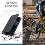 AUTSPACE A01-serien retro mat læderpung-etui med RFID-blokerende stativ, magnetisk flip-etui til iPhone 13 Pro Max 6,7 tommer