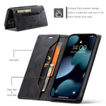 AUTSPACE A01 Series Retro Matte Leather Wallet Case with RFID Blocking Stand Flip Magnetic Cover for iPhone 13 Pro Max 6.7 inch