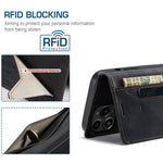 AUTSPACE A01-serien retro mat læderpung-etui med RFID-blokerende stativ, magnetisk flip-etui til iPhone 13 Pro Max 6,7 tommer