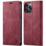 AUTSPACE A01-serien retro mat læderpung-etui med RFID-blokerende stativ, magnetisk flip-etui til iPhone 13 Pro Max 6,7 tommer