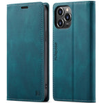 AUTSPACE A01-serien retro mat læderpung-etui med RFID-blokerende stativ, magnetisk flip-etui til iPhone 13 Pro Max 6,7 tommer