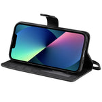 For iPhone 13 mini Case 2 in 1 Detachable Magnetic Leather Wallet Mobile Cover with Strap