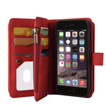 For iPhone SE (2022) / SE (2020) / 8 / 7 / 6 Zipper Wallet Case with 15 Card Slots and Strap Leather Phone Cover