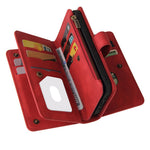 For iPhone SE (2022) / SE (2020) / 8 / 7 / 6 Zipper Wallet Case with 15 Card Slots and Strap Leather Phone Cover