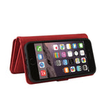 For iPhone SE (2022) / SE (2020) / 8 / 7 / 6 Zipper Wallet Case with 15 Card Slots and Strap Leather Phone Cover