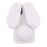 Bling Rhinestone Decor 3D Bunny Ears Soft Furry TPU Bumper Protective Skin Cover for iPhone 13 mini 5.4 inch