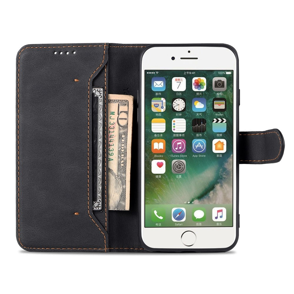 AZNS Stødabsorberende læder telefoncover + blød TPU indvendig skal Pung etui til iPhone SE (2022)/SE (2020)/8/7