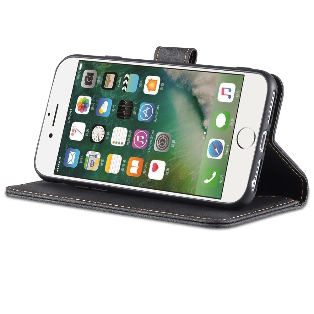 AZNS Stødabsorberende læder telefoncover + blød TPU indvendig skal Pung etui til iPhone SE (2022)/SE (2020)/8/7