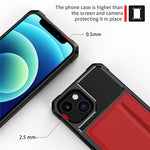 ZM02 PU Leather Coated TPU Hybrid Case Card Holder Phone Shell for iPhone 13 mini 5.4 inch