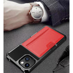 ZM02 PU Leather Coated TPU Hybrid Case Card Holder Phone Shell for iPhone 13 mini 5.4 inch