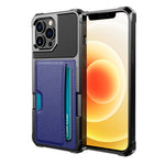ZM02 Kortfackdesign Fallskyddande läderbelagt TPU hybridmobilskal för iPhone 13 Pro 6,1 tum
