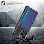 ZM02 Kortfackdesign Fallskyddande läderbelagt TPU hybridmobilskal för iPhone 13 Pro 6,1 tum