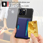 ZM02 Kortfackdesign Fallskyddande läderbelagt TPU hybridmobilskal för iPhone 13 Pro 6,1 tum