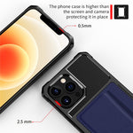 ZM02 Kortfackdesign Fallskyddande läderbelagt TPU hybridmobilskal för iPhone 13 Pro 6,1 tum