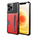 ZM02 Kortfackdesign Fallskyddande läderbelagt TPU hybridmobilskal för iPhone 13 Pro 6,1 tum