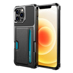 ZM02 Kortfackdesign Fallskyddande läderbelagt TPU hybridmobilskal för iPhone 13 Pro 6,1 tum