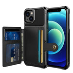 ZM03 Magnetisk Metalplade Design TPU Telefoncover med PU Læder Pung til iPhone 13 6.1 tommer