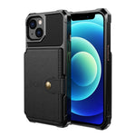 ZM03 Magnetisk Metalplade Design TPU Telefoncover med PU Læder Pung til iPhone 13 6.1 tommer