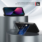 ZM03 Magnetisk Metalplade Design TPU Telefoncover med PU Læder Pung til iPhone 13 6.1 tommer