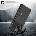 ZM03 Magnetisk Metalplade Design TPU Telefoncover med PU Læder Pung til iPhone 13 6.1 tommer