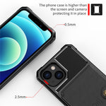 ZM03 Magnetisk Metalplade Design TPU Telefoncover med PU Læder Pung til iPhone 13 6.1 tommer