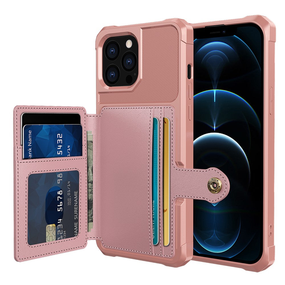 ZM03 TPU telefoncover + PU læderpung med magnetisk metalplade til iPhone 13 Pro Max 6,7 tommer