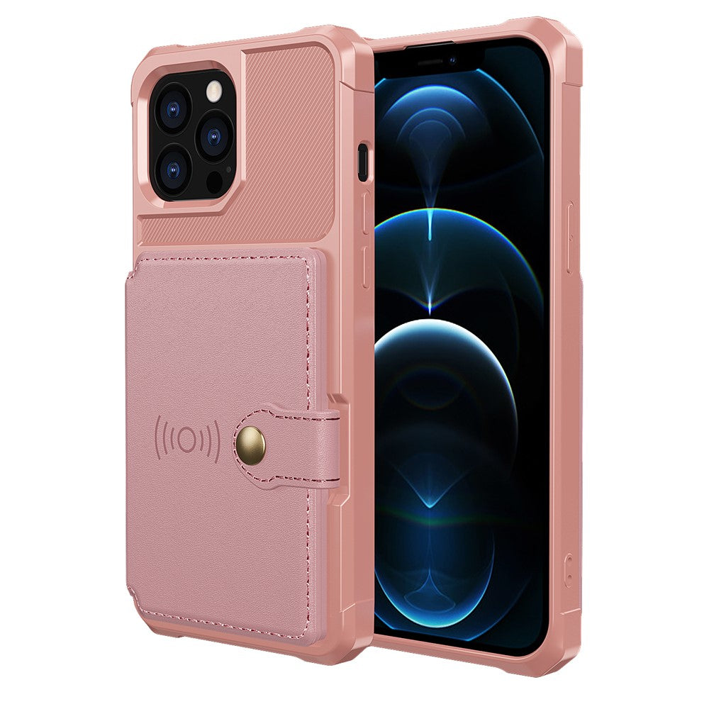 ZM03 TPU telefoncover + PU læderpung med magnetisk metalplade til iPhone 13 Pro Max 6,7 tommer