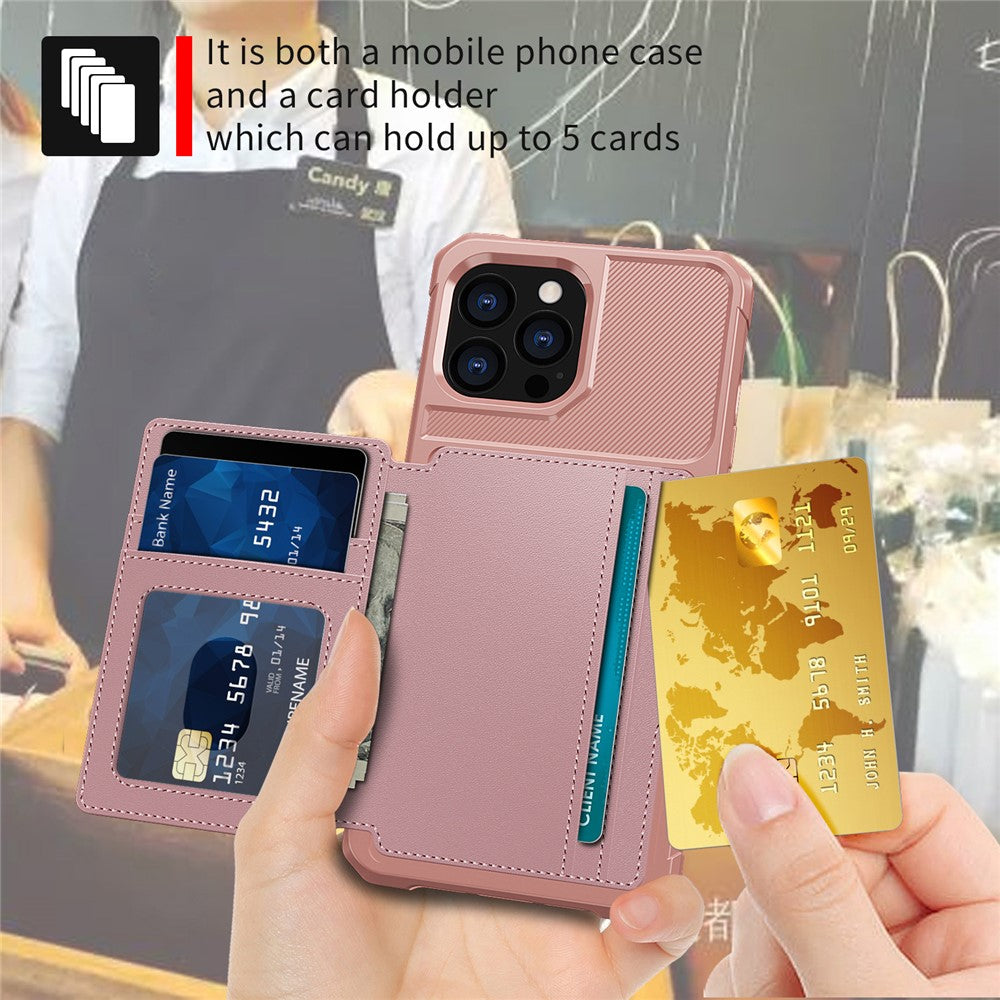 ZM03 TPU telefoncover + PU læderpung med magnetisk metalplade til iPhone 13 Pro Max 6,7 tommer