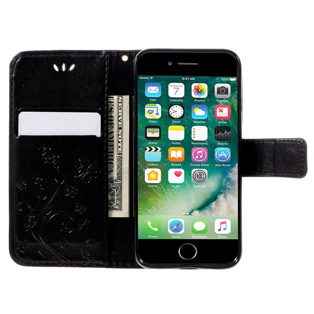 PU-læderetui til iPhone SE (2020) / SE (2022) / 8 / 7 4,7 tommer telefonpungcover med rem