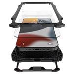R-JUST AMIRA Stötsäkert Hybridmobilskal i Aluminiumlegering + Silikon + Härdat Glas för iPhone 13 6,1 tum